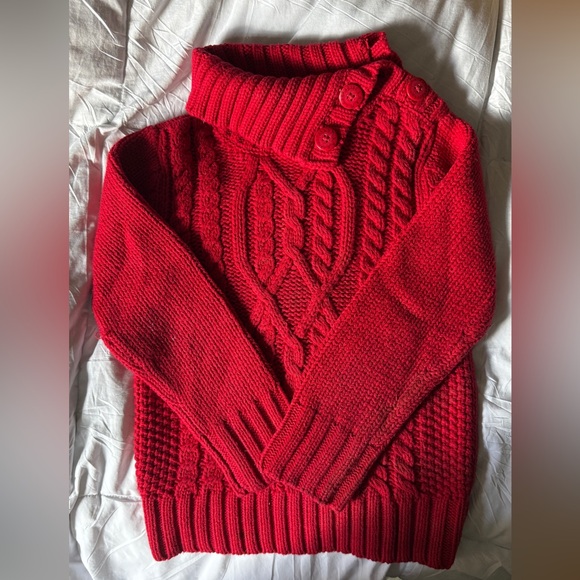 Old Navy Red Cable Knit Sweater - Picture 1 of 3